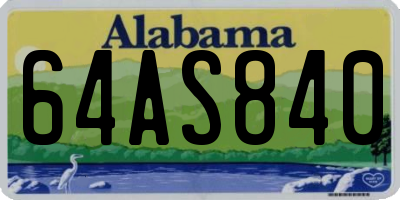 AL license plate 64AS840