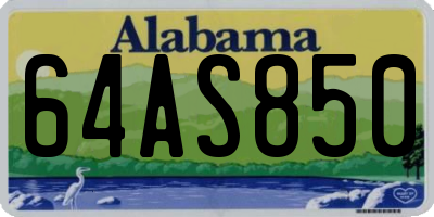 AL license plate 64AS850