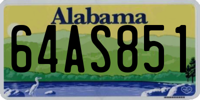 AL license plate 64AS851