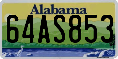 AL license plate 64AS853