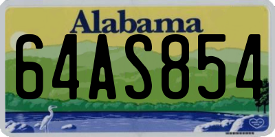 AL license plate 64AS854