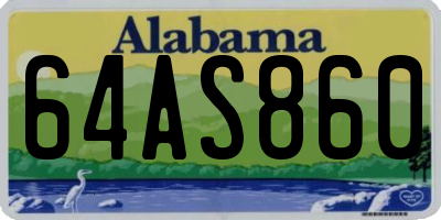AL license plate 64AS860
