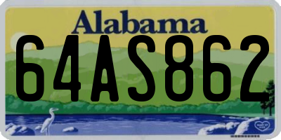 AL license plate 64AS862