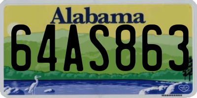 AL license plate 64AS863