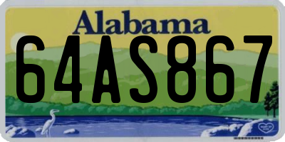 AL license plate 64AS867