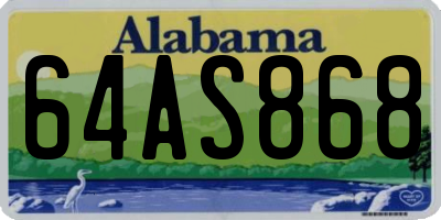 AL license plate 64AS868