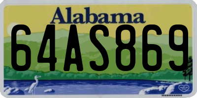 AL license plate 64AS869