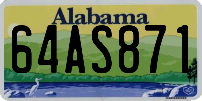 AL license plate 64AS871