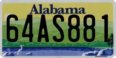 AL license plate 64AS881
