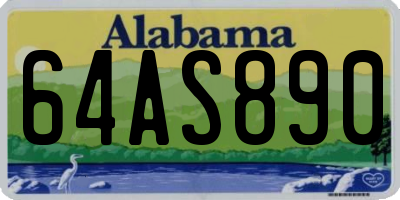 AL license plate 64AS890