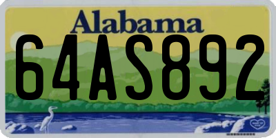 AL license plate 64AS892