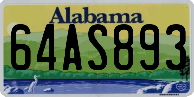 AL license plate 64AS893