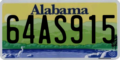 AL license plate 64AS915