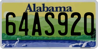 AL license plate 64AS920
