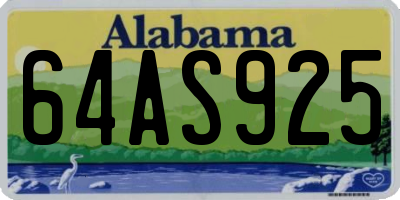 AL license plate 64AS925