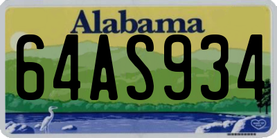 AL license plate 64AS934