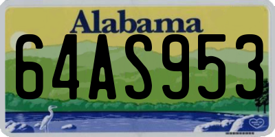AL license plate 64AS953