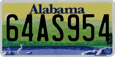 AL license plate 64AS954