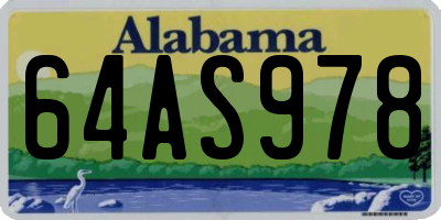 AL license plate 64AS978