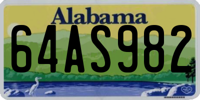 AL license plate 64AS982