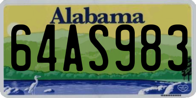 AL license plate 64AS983
