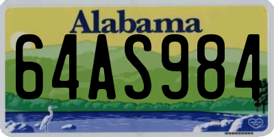 AL license plate 64AS984