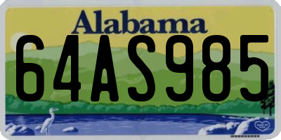 AL license plate 64AS985