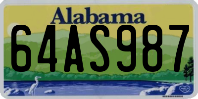 AL license plate 64AS987