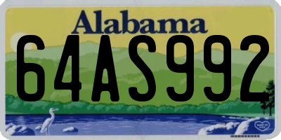 AL license plate 64AS992