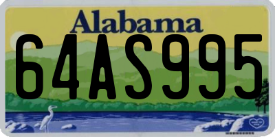 AL license plate 64AS995
