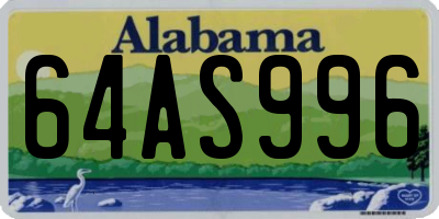 AL license plate 64AS996