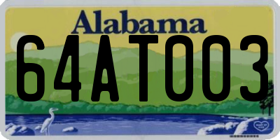AL license plate 64AT003