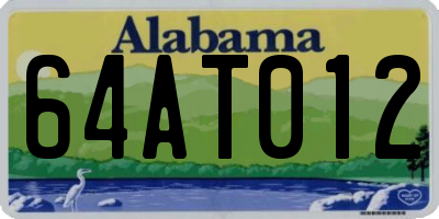AL license plate 64AT012