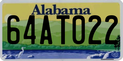 AL license plate 64AT022