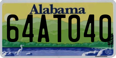 AL license plate 64AT040