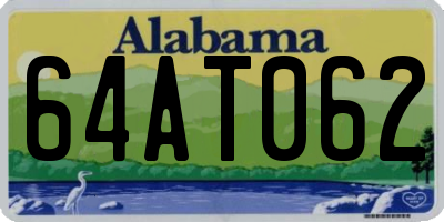 AL license plate 64AT062
