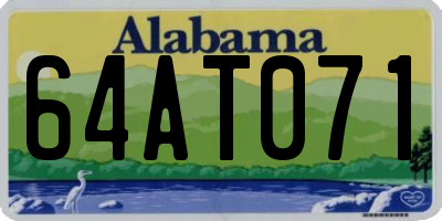 AL license plate 64AT071