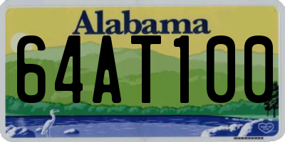 AL license plate 64AT100