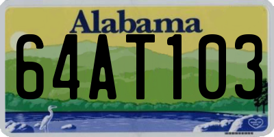 AL license plate 64AT103