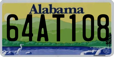 AL license plate 64AT108