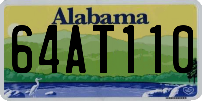 AL license plate 64AT110