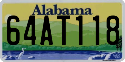 AL license plate 64AT118