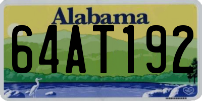 AL license plate 64AT192