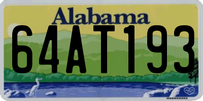 AL license plate 64AT193