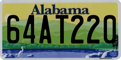 AL license plate 64AT220