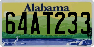 AL license plate 64AT233