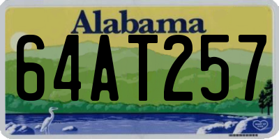 AL license plate 64AT257