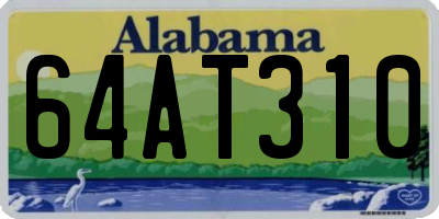 AL license plate 64AT310