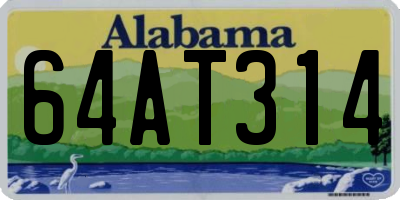 AL license plate 64AT314