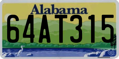 AL license plate 64AT315
